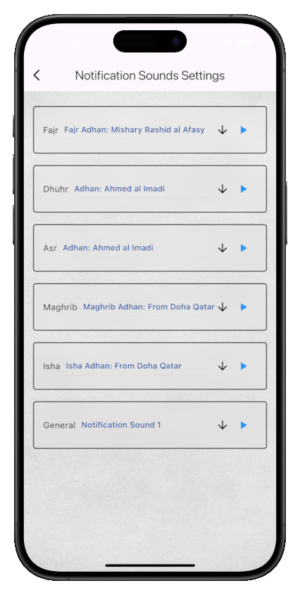 Muslim App Notification Screen